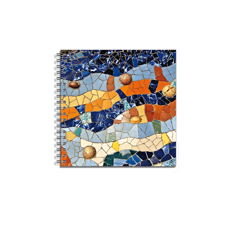 Ringed notebook with a design inspired by the dragon of Park Güell, Barcelona