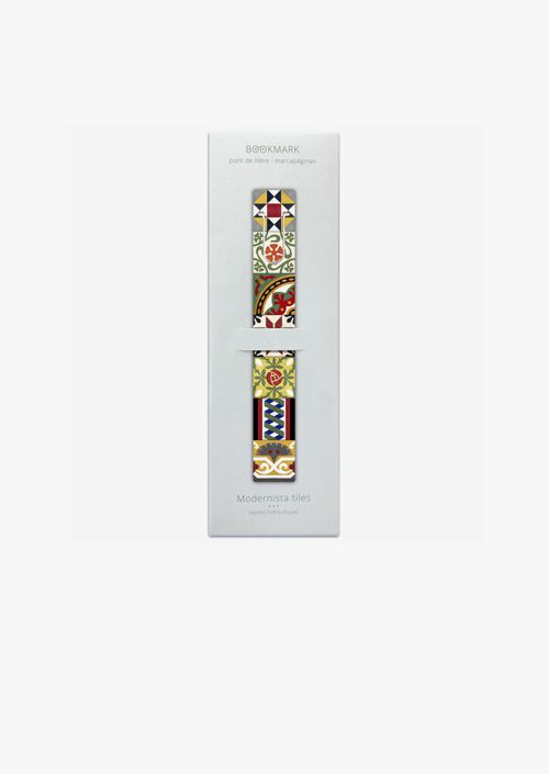 Marcalibros metálico de la colección Baldosas Modernistas