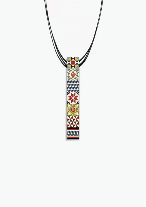 Modernist Tiles Elongated necklace