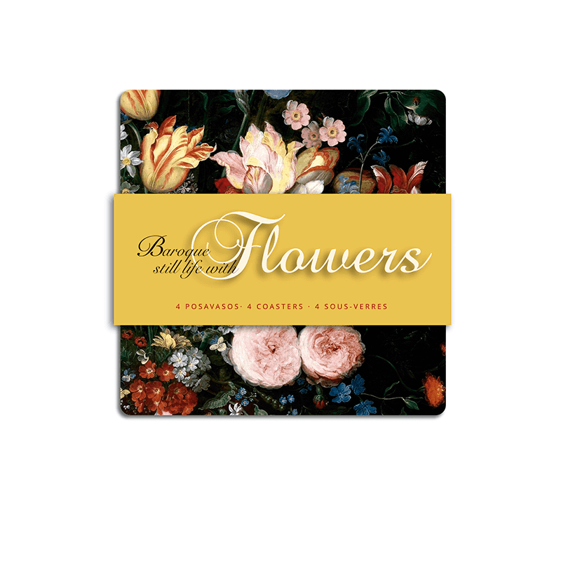 4 Baroque Flowers Coasters