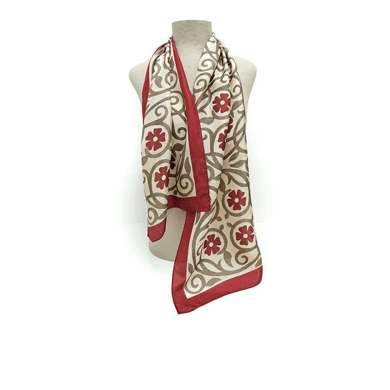 Fulard de seda Flor Vermella
