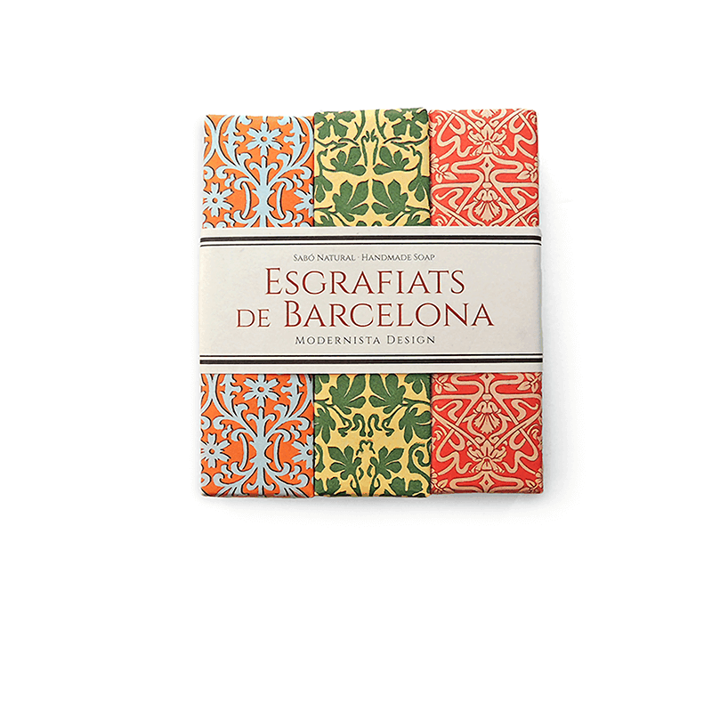 Pack of 3 handmade Natural Soaps inspired by the modernist facades of Barcelona