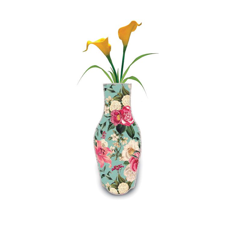 Fabric flower vase, vintage and floral design