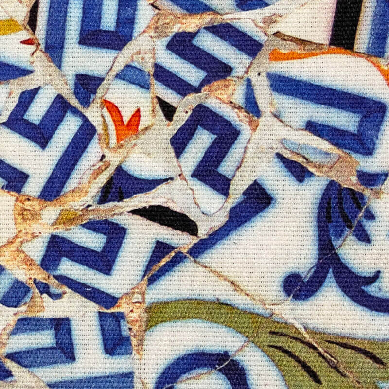 Detail of the mosaic in which the design of the placemat is inspired