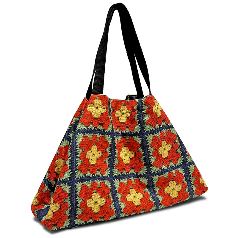 Large format bag, lined and with double closure, 100% cotton fabric