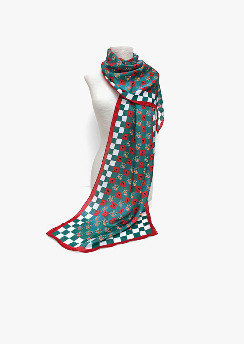 Silk satin scarf inspired by the Casa Vicens façade