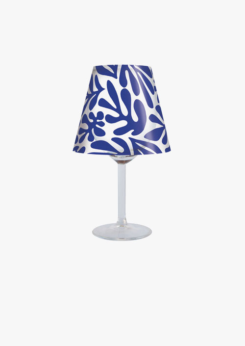 Lampshade to mount on a glass and form a lamp